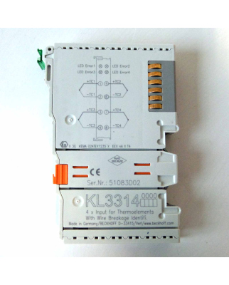 Beckhoff 4-Kanal-Eingangsklemme Thermoelement KL3314 GEB