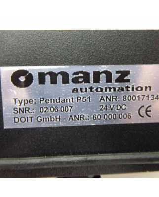 Manz Automation Aico Handprogrammiergerät Steuerung Pendant P51 80017134 24VDC GEB