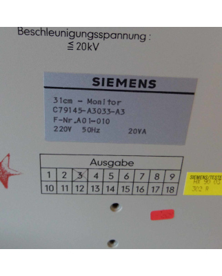 Siemens Monochrommonitor C79145-A3033-A3 E-Stand:03 GEB