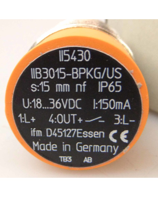 ifm efector induktiver Näherungsschalter II5430 IIB3015-BPKG/US-100-DPS OVP