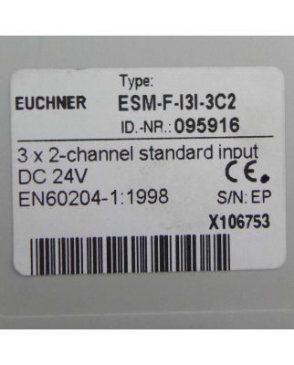 Euchner Sicherheitsrelais ESM-F-I3I-3C2 095916 GEB