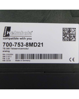 Helmholz TS300 analog Teleservicemodul 700-753-8MD21 HW:3-30-3/FW:3.28 GEB