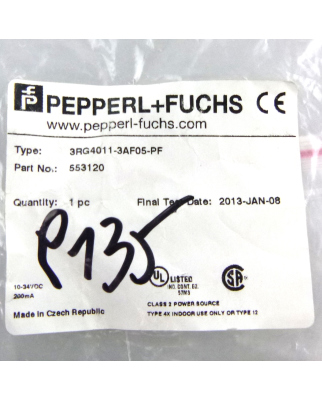 Pepperl+Fuchs Induktiver Sensor 3RG4011-3AF05-PF 553120 OVP