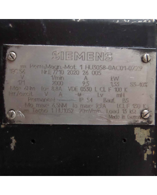 Siemens Gleichstrom-Servomotor 1HU3058-0AC01-0ZZ9 REM