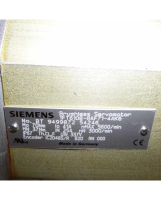Siemens Synchron-Servomotor 1FT6108-8AF71-4AK6 REM