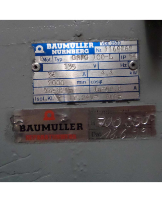 Baumüller Servomotor GSFG 100-L 4,4kW REM