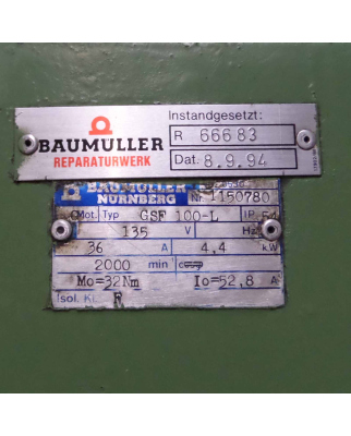 Baumüller Servomotor GSF 100-L 4,4kW REM