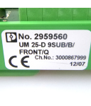 Phoenix Contact Übergabemodul UM 25-D 9SUB/B/FRONT/Q 2959560 GEB