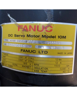 Fanuc DC-Servomotor 10M A06B-0651-B011 GEB
