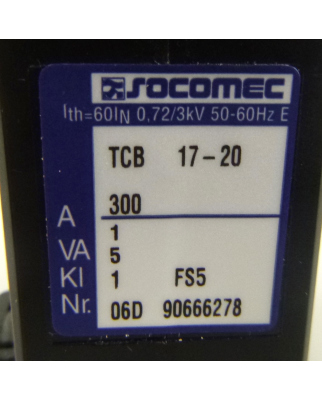 SOCOMEC Durchsteckstromwandler TCB 17-20 182T2130 OVP