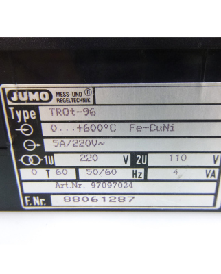 JUMO Temperaturregler TROt-96 88061287 5A/220V GEB