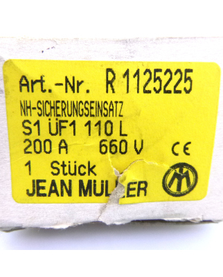 Jean Müller NH-Sicherungseinsatz S1 ÜF1 110L 200A 660V R1125225 OVP