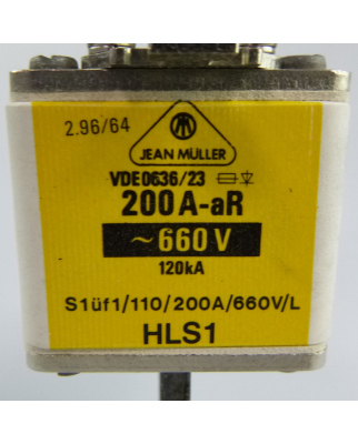 Jean Müller NH-Sicherungseinsatz S1 ÜF1 110L 200A 660V R1125225 OVP
