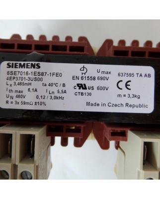 Siemens SIMOVERT Ausgangsdrossel 6SE7016-1ES87-1FE0 GEB
