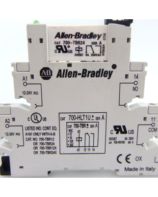 Allen Bradley Relaissockel 700-HLT1U Ser.A + Einzelrelais 700-TBR24 (10Stk) GEB