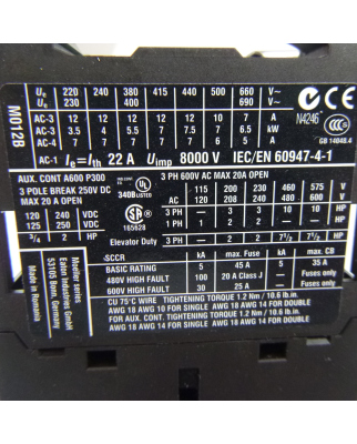 Eaton Leistungsschütz DILMC12-10 24VDC OVP