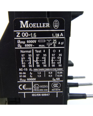 Klöckner Moeller Motorschutzrelais Z00-1,6 1,0-1,6A OVP