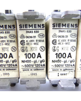 Siemens ISO-NH-Sicherungseinsatz 3NA5 830 100A (6Stk) GEB