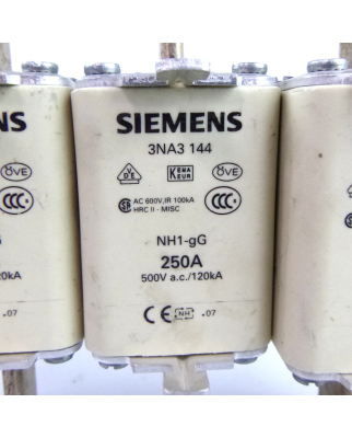 Siemens Sitor Sicherungseinsatz 3NA3 144 250A (3Stk.) GEB