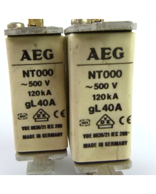 AEG Sicherung NT000 40A 500V gL (2Stk) GEB