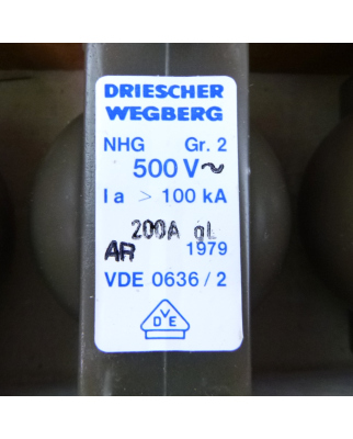 Driescher Gießharz-Sicherung NHG 200A 500V gL...