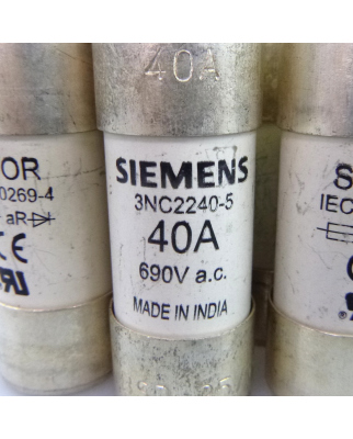 Siemens SITOR-Zylindersicherungseinsatz 3NC2240-5 (5Stk.) GEB