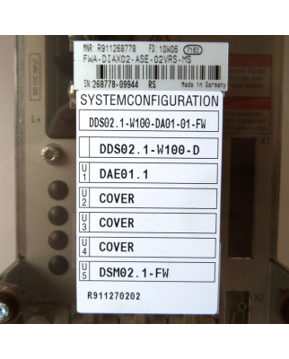 INDRAMAT Servo-Controller DDS02.1-W100-DA01-01-FW...