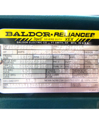 Baldor AC-Motor VECP3661T P18S3811C 230/460V 1760rpm OVP