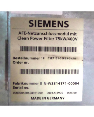 Siemens SIMOVERT Einspeise-/Rückspeise-Einheit...