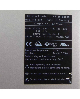 ifm AS-Interface Power Supply AC1244 GEB