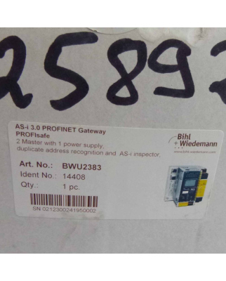 Bihl+Wiedemann AS-i 3.0 PROFINET Gateway BWU2383 OVP