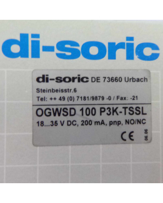 di-soric Rahmenlichtschranke OGWSD 100 P3K-TSSL OVP