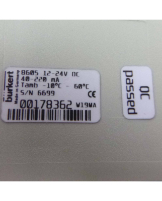 bürkert Digitale Ansteuerelektronik 8605 00178362...