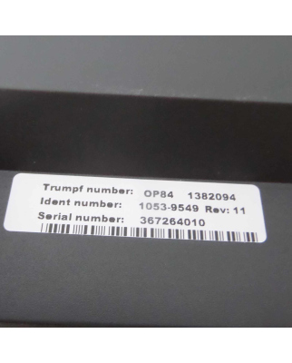 Trumpf Laser Touch Operator Terminal OP84 1382094 1053-9549 Rev.11 OVP