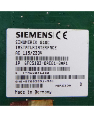 Sinumerik Tastatur-Interface 840C/840CE 6FC5103-0AE01-0AA1 E-Stand:B GEB
