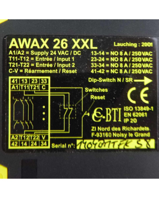 Comitronic-BTI Sicherheitsrelais AWAX 26 XXL 24VAC/DC OVP