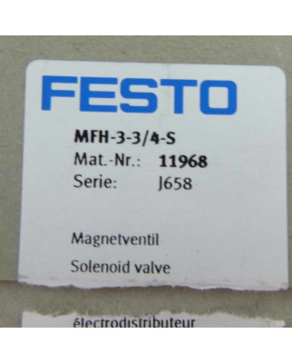 Festo Magnetventil MFH-3-3/4-S 11968 OVP