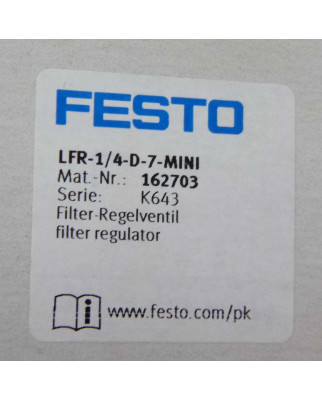 Festo Filter-Regelventil LFR-1/4-D-7-MINI 162703 OVP