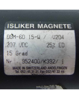 Isliker Drehmagnet DGM-60 15-W/V204 207VDC NOV