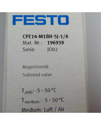 Festo Magnetventil CPE14-M1BH-5J-1/8 196939 OVP