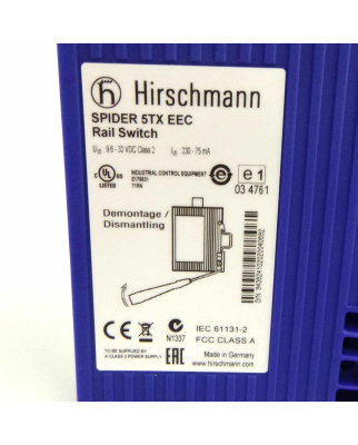 Hirschmann Rail Switch Spider 5TX EEC Ethernet 5 Port OVP