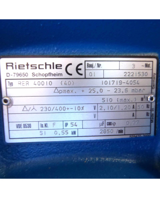 Rietschle Radialgebläse RER 40010 (40) 101719-4054 NOV