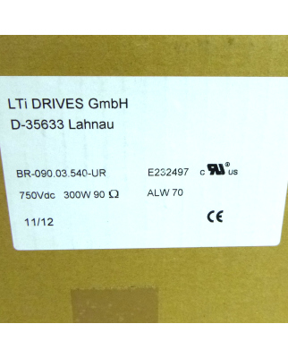 LTi DRIVES Bremswiderstand BR-090.03.540-UR 750Vdc 300W OVP