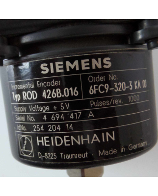 Siemens AC-VSA-Motor 1FT5024-0AC09-1-Z Z=G45+H22+M1G + ROD 426B.016 6FC9-320-3KA00 NOV