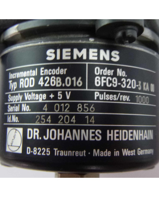 Siemens AC-VSA-Motor 1FT5024-0AC09-1-Z Z=G45+H22+M1G + ROD 426B.016 6FC9-320-3KA00 GEB