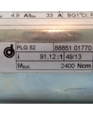Dunkermotoren Motor GR63X55 24V 3350rpm + PLG52 2400Ncm GEB