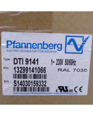 Pfannenberg Kühlgerät DTI 9141 13299141066 RAL7035 230V OVP