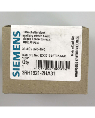 Siemens Hilfschalterblock 3RH1921-2HA31 OVP