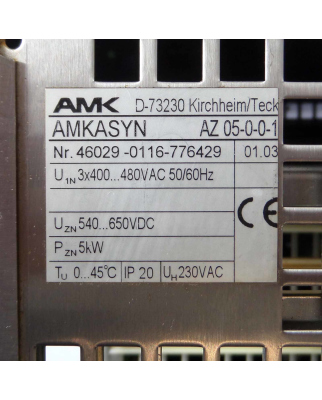 AMK AMKASYN Zentralmodul AZ 05-0-0-1 3x400...480VAC 50/60Hz GEB
