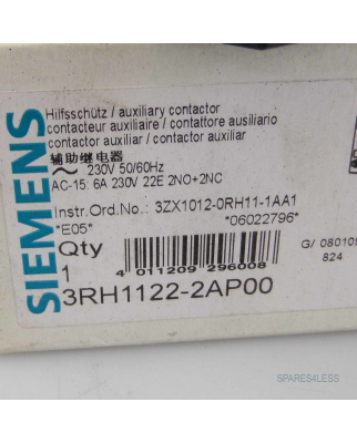 Siemens Hilfsschütz 3RH1122-2AP00 OVP